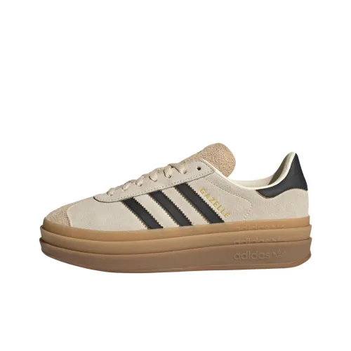 Adidas Originals Gazelle Abrasion Resistant Низкие Кроссовки для скейтбординга Женские Бежево-черные