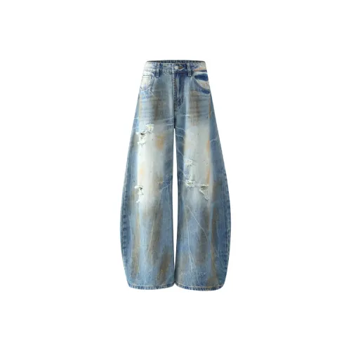 MJB Tie Dye Blue Denim Women's Jeans MJB Tie Dye Синий Деним Женские Джинсы