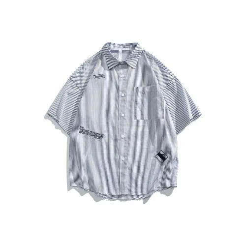 JJCC Сине-белые полоски Унисекс Рубашки