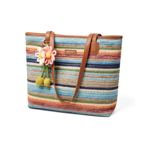 AOKANG Ткань Тоут Сумка для покупок Подмышечный Сумка на плечо Большой Женские Радужный Бежево-абрикосовый