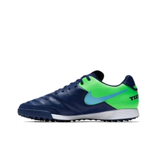 Nike TiempoX Genio II TF Шипы Износостойкий и Водонепроницаемый Футбольные бутсы Мужские Синие