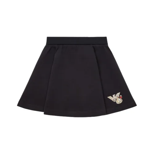 EMPORIO ARMANI Однотонный Умеренный Юбка Лето Детский Темно-синий