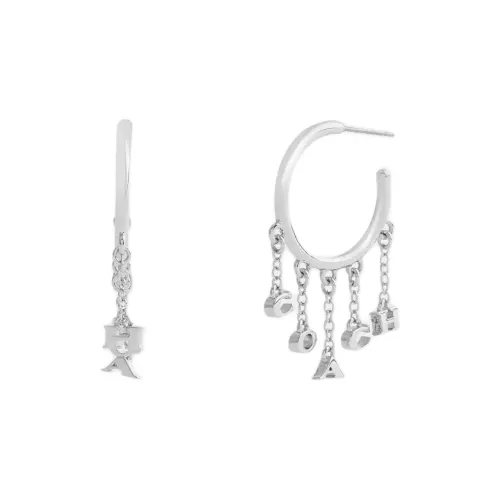 COACH Серьги из латуни с покрытием женские серебряные