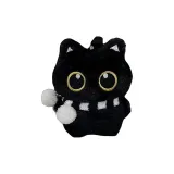 Маленький черный кот, черно-белый шарф, цепочка, условие