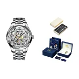 Стальной браслет, натуральный белый, коробка, кожаный ремешок