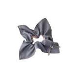 Серый, многоцветный бант, резинка для волос