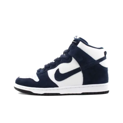 Nike Dunk SB Устойчивые к истиранию MID Топ Скейтборд Кроссовки Унисекс Белый Синий