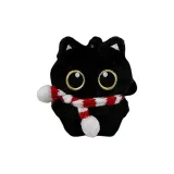 Маленький Черный кот Красно-белый Шарф-Цепочка Положение