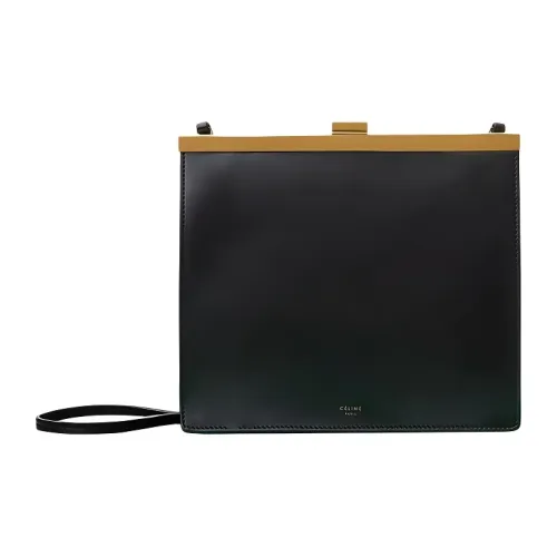 CELINE Застежка Естественный Телячья Кожа Сумка через плечо Мини Женская Черная