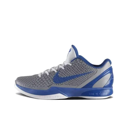 Nike Zoom Kobe 6 Устойчивые к истиранию Низкие Баскетбольные кроссовки Мужские Серый Синий