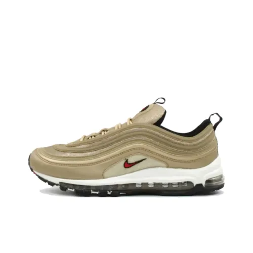 Nike Air Max 97 Устойчивый к истиранию Низкий Топ Повседневная Беговая Обувь Мужская Золотая