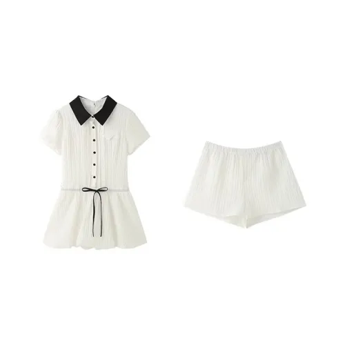 PAZZO Белые брюки с отдельными шортами, женские комплекты с юбкой