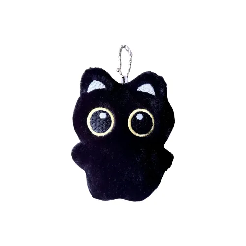 ROUERXIONG Угольный Черный Короткошерстный Скрипучая Кошка Кукла Плюшевая Подвеска 10 см Рекомендуемая Высота