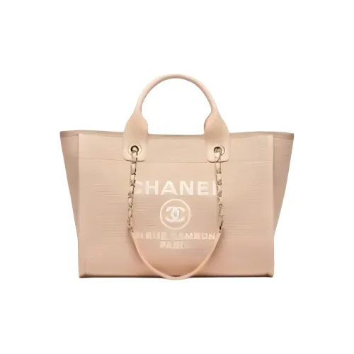 CHANEL Сумка из смешанного волокна BEACH BAG Тоут Сумка для покупок Сумка через плечо Сумка для женщин Бежевый