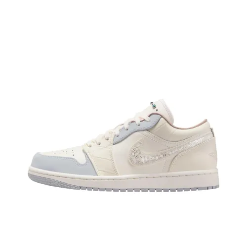 Jordan Air Jordan 1 Винтажные баскетбольные кроссовки Low Топ Экрю Женские