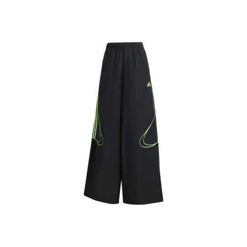 adidas clothing Черно-зеленые Женские спортивные брюки