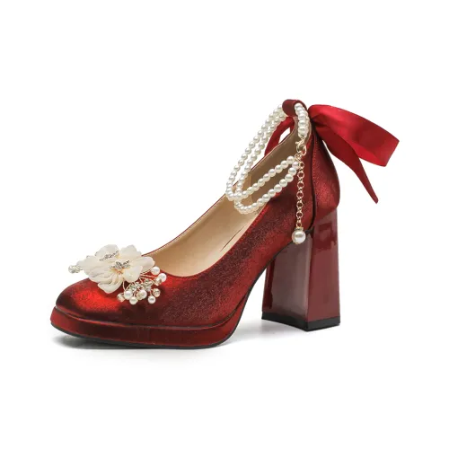 GOSO Грубый каблук Высокие каблуки Женские Красный