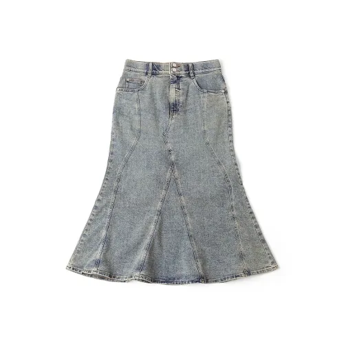 Lee Винтажный синий Женские джинсовые длинные юбки