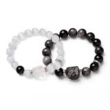 Китайский модный тренд: Браслет с бусинами в виде пары львов - 1 пара