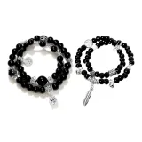 Браслет с бусинами "Лев + Монета" (1 пара)