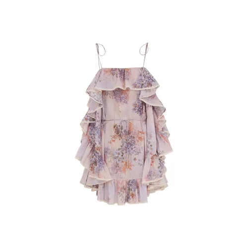 Zimmermann Фиолетовый Женские Короткие Платья с Рукавами