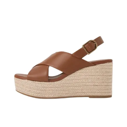 CHARLES KEITH Crossover Espadrille One Strap Sandals 8,2cm Women's Brown CHARLES KEITH Crossover Espadrille One Ремешок Сандалии 8,2 см Женские Коричневый