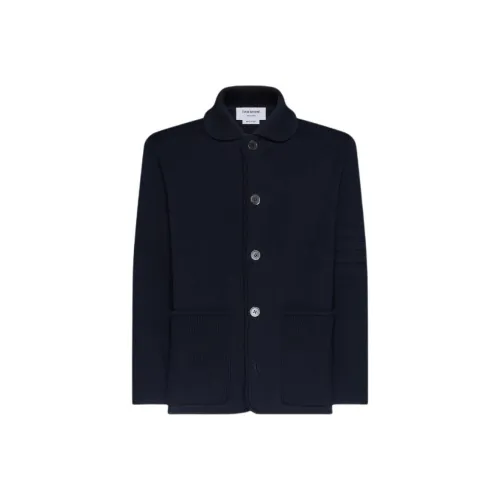 THOM BROWNE Темно-синяя мужская поло рубашка