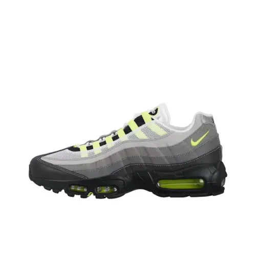 Nike Vapormax 95 Устойчивые к истиранию Низкие Беговые кроссовки Унисекс Черные Желтые