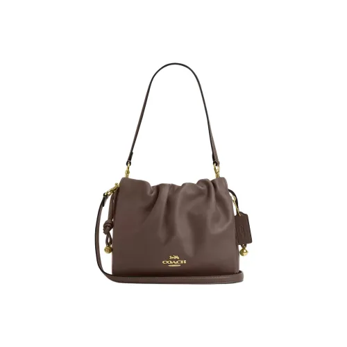 COACH Faye Кожаная Сумка через плечо Сумка на плечо Маленькая Женская Коричневая