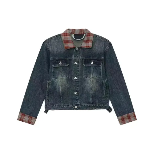 BLACK AT Красная клетка Унисекс Джинсовые куртки