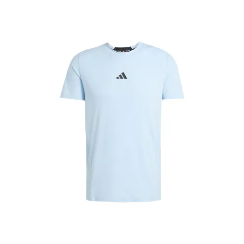 adidas Clothing Светящийся Синий Мужской T-Рубашка