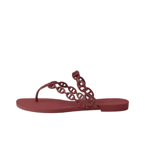 HERMES Остров Шлепанцы Женские Red