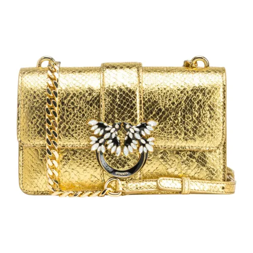 PINKO Love Bag Телячья кожа Сумка через плечо Сумка на плечо Мини Женская Золотая