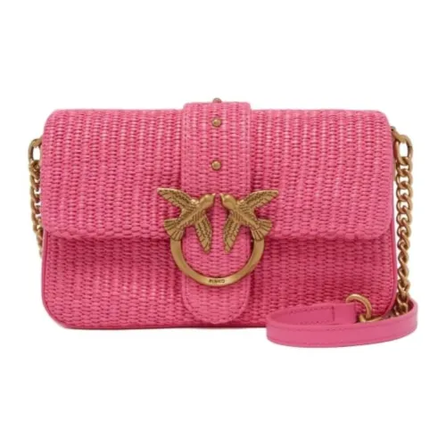 PINKO Love Series Полиэстер Плечо Сумка Мини Женская Розовая