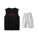 Комплект одежды (Черный топ + Серые штаны)