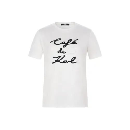 KARL LAGERFELD SS25 Стандартная T-рубашка Женская Белая
