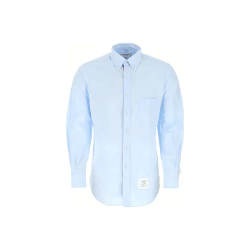 THOM BROWNE Blue Men's Shirts THOM BROWNE Синий Мужские Рубашки
