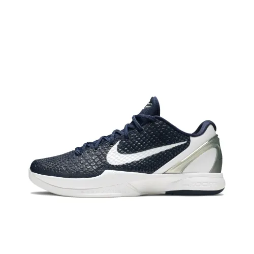 Nike Zoom Kobe 6 Устойчивый к истиранию Низкий Топ Повседневная Беговая Обувь Мужская Морской Синий
