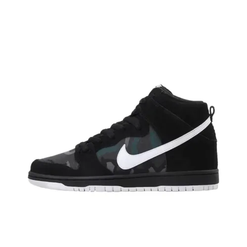 Nike Dunk SB Устойчивые к истиранию Высокие Кроссовки для скейтбординга Унисекс Черные