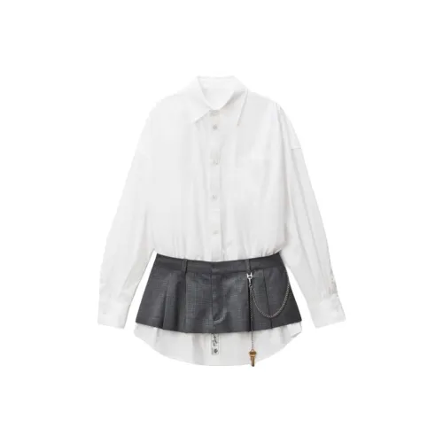 Alexander Wang FW25 Длинное Платье с Длинными Рукавами Женское Белое