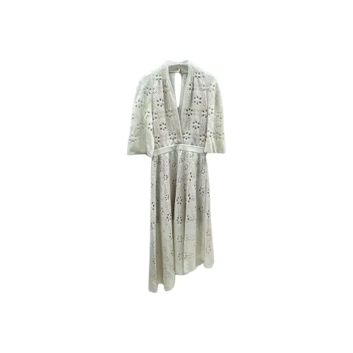 CHANEL 21C Короткое платье с короткими рукавами женское белое