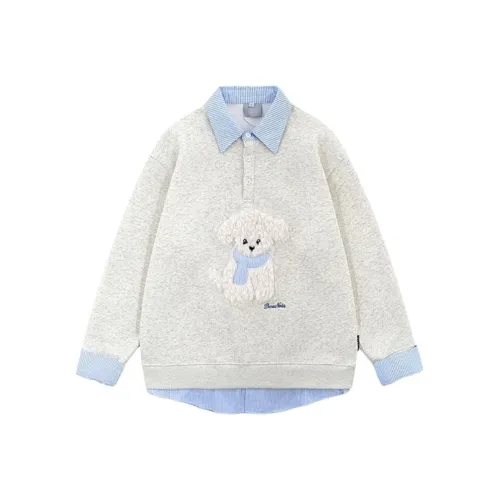 MUQINGQING Белый Фотиния Серый Женский Свитшот