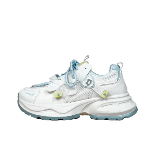 A M Амортизация Устойчивость к истиранию Дышащий Низкий Топ Кроссовки с толстой подошвой Женские Белые