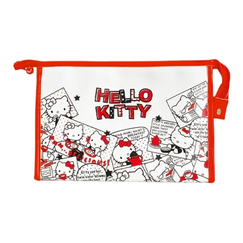 Sanrio x Hello Kitty ПУ (полиуретан) Путешествие Сумка для хранения Женская Красно-белая