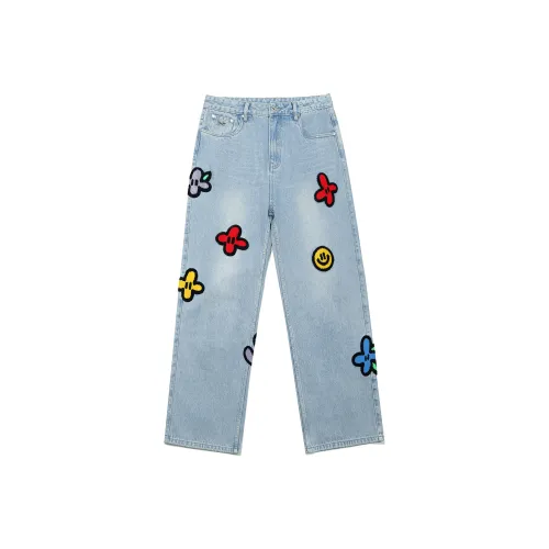 PLAN IN Светло-синие унисекс джинсы