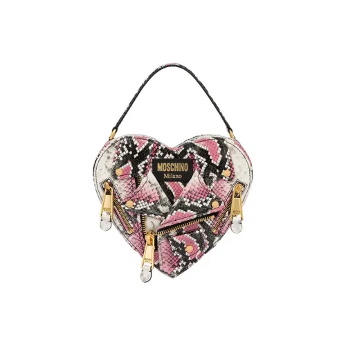MOSCHINO Корова Кожа Байкер Сумка Сердце Формированная Сумка Сумка через плечо Сумка Женская Многоцветная