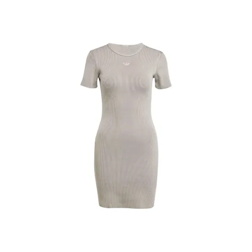 Adidas Originals Короткий рукав Платье Женское Серебристый Серый