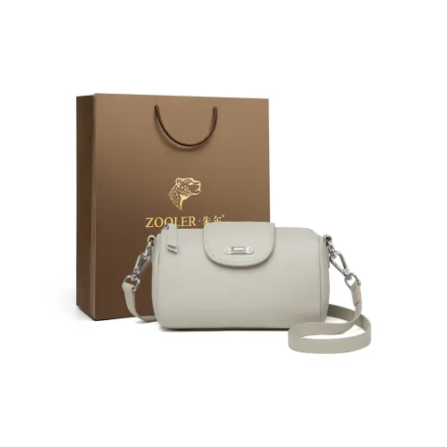 ZOOLER Сумка через плечо из натуральной коровьей кожи женская серая и белая