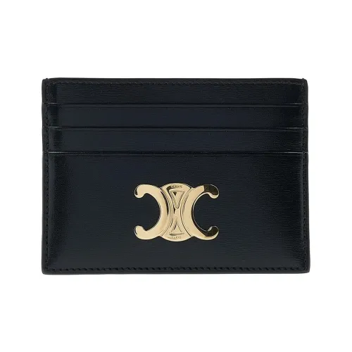 CELINE Коровья кожа Держатель для карт Женский Черный