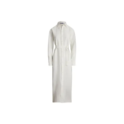 Ralph Lauren Collection Длинное платье с длинными рукавами женское белое